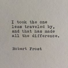 an old typewriter with the words robert frost on it's side and in black ink