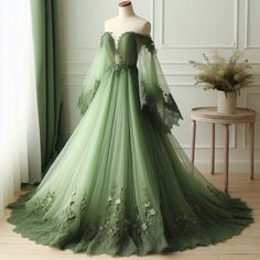 Frog Wedding, Off The Shoulder Wedding Dress, Expensive Dresses, Shoulder Wedding Dress, Green Wedding Dresses, Prom Dresses Yellow, Wedding Dress Lace, Purple Prom Dress, Fantasy Dresses