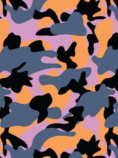 an orange and purple camouflage print background