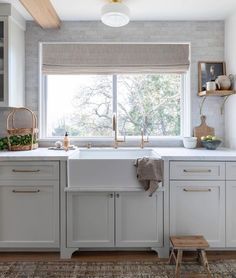 the kitchen is clean and ready to be used as a place for breakfast or dinner