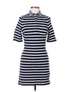 Tommy Hilfiger Casual Dress Size: Medium Blue Dresses - used. 68% Viscose, 27% Polyacryl, 5% Elastane, Collared, Stripes, Short, Short Sleeve | Tommy Hilfiger Casual Dress: Blue Stripes Dresses - Used - Size Medium Cheap Blue Tommy Hilfiger Dresses, Blue Casual Dress, Blue Striped Dress, Blue Dress Casual, Dress Blue, Medium Blue, Casual Dresses For Women, Blue Stripes, Blue Dresses