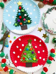 paper plate christmas tree craft for kids to make