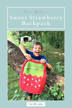 Sweet Strawberry Backpack – Free Knitting Pattern Strawberry Backpack, Backpack Free, Free Knitting Pattern, Ear Warmers, Knitting Patterns Free, Free Knitting