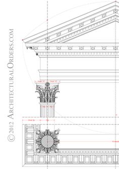 an architectural drawing showing the details of a building