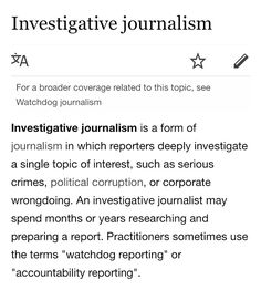 an article about the topic of investigating journalists