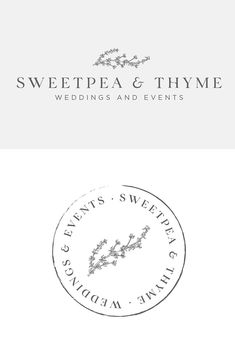 the logo for sweet pea & thyme wedding and event services, which has been designed by