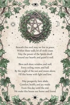 House Blessing Witchcraft, Witchcraft House Protection, Pagan House Blessing, Crossroad Dirt Witchcraft, Witchy Wedding Spells, Pagan Meal Blessing, Witches Home Decor, Spells For Friends, Happy Home Spell