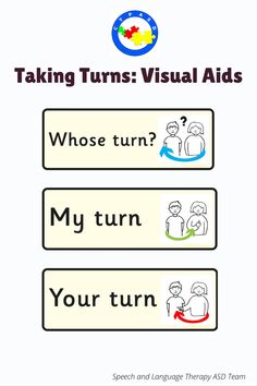 a sign that says taking turns visual aids whose turn? my turn your turn speech and language therapy