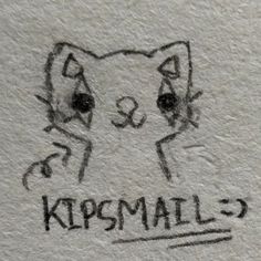 a drawing of a cat with the words kpsmalls on it