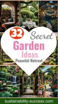 the cover of 52 secret garden ideas peaceful retreat