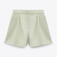 Size Small Zara High Waist Shorts, Elegant Short Green Bottoms, Zara Green Shorts, Zara Green Short Bottoms, Fitted Green Zara Shorts, Green Zara Shorts For Spring, Zara Green Shorts For Spring, Green Zara Shorts For Day Out, Elegant Zara Shorts For Spring