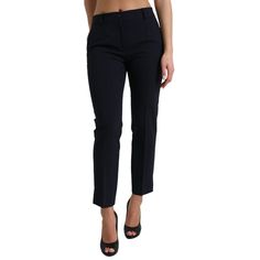 Indulge In The Luxurious Comfort And Exquisite Italian Craftsmanship With These Dolce & Gabbana Mid-Waist Tapered Pants. The Perfect Blend Of Modern Elegance And Functionality, These Pants Are A Statement Piece For Those Who Value Both Style And Quality. Designed To Flatter Your Frame While Providing Ease Of Movement, They’re Ideal For Both Professional And Sophisticated Casual Looks. Color: Blue Material: 53% Polyester, 43% Virgin Wool, 4% Elastane Country Of Origin: It Zipper Closure Logo Deta Dolce And Gabbana Jeans, Female Owned Business, Dolce And Gabbana Blue, Classic Pants, Pants Blue, Tapered Pants, Brand Store, Trendy Tshirts, Fashion Outlet