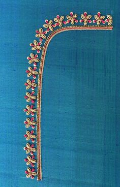 Simple Border Designs, Mango Design, Mirror Work Blouse Design, Aari Design, Simple Border, Hand Work Design, Latest Blouse Designs Pattern