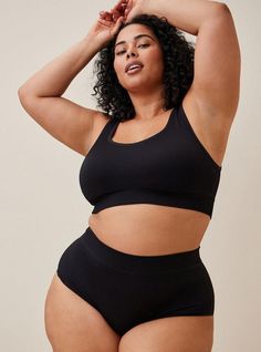 Soft and seamless these brief panties lend comfort that disappears even under your figure-hugging looks. Medium coverage. Nylon/spandex. Wash warm; dry low. Imported plus size underwear. The best plus size women's seamless ribbed high-rise brief panty boyshort panties in rich black made of seamless. Torrid is your destination for cozy fall and winter clothes to keep you warm and comfortable. Full Figure Lingerie, Women Outfits, Matches Fashion, Full Figured, Plus Size Lingerie, Winter Clothes, Model Poses, Casual Fall, Plus Size Outfits