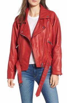 Red Leather Jackets, Asian Earrings, Jeans Leather Jacket, Red Leather Coat, Red Jacket Leather, Aviator Leather Jacket, Leather Jackets Online, Designer Leather Jackets