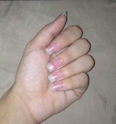 My Natural tip acrylics Tip Acrylics, Natural Fingernails, Different Nail Shapes, Nails Natural, Vintage Nails, Nude Nail Designs, Under Your Spell, White Nail