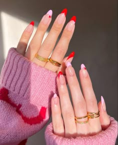 Romantic Nails, February Nails, Nail Designs Valentines, Heart Nails, Valentine's Day Nails, Valentines Nails, Nail Inspiration, Nails Inspo, Nail Designer