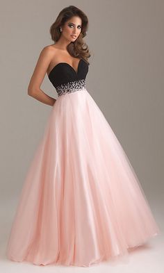 Strapless Evening Gown by Night http://www.pinterest.com/zeugma/boards/ Prom Night Dress, Ball Gowns Evening, Grad Dresses, Prom Dresses Ball Gown, Long Prom Dress, Beautiful Gowns, Pink And Black, Ball Dresses