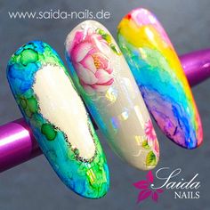 Watercolor Nails, Water Color Nails, Nail Art Videos, Butterfly Nail, Color Ink, Pedicures, Dream Nails, Funky Nails