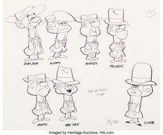 the simpsons character model sheet for the animated movie, fudgey and other characters