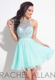 Rachel Allan Dress 4013 Mint Homecoming Dresses, Halter Homecoming Dresses, Junior Homecoming Dresses, Halter Homecoming Dress, Semi Dresses, Cheap Homecoming Dresses, Rachel Allan, Cute Prom Dresses, Backless Prom Dresses