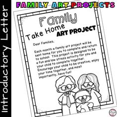 a family art project for kids with the words, family art projects take home art project