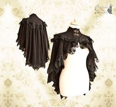 Lace Capelet, Steampunk Black, Lace Shrug, Výtvarné Reference, Trendy Dress, 가을 패션, Fantasy Clothing