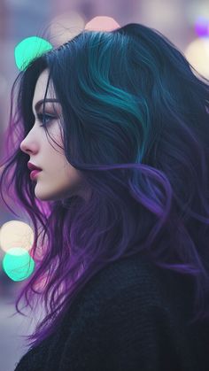 20 Dazzling Hairstyles: Fantasy Hair Colors to Try Hair Colors To Try, Blue Purple Hair, Fantasy Hair Color, Unicorns And Mermaids, Fantasy Hair, Ocean Inspired, Mermaid Fashion, Ocean Inspiration, Hair Transformation