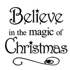 the words believe in the magic of christmas written on a white background with black lettering