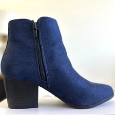 Stylish Pointed Toe, Suede Boots, Available In Blue Color And Sizes 6.5 And 7. They Have A Comfortable Block Heel, Making Them Perfect For Any Occasion. Please Comment If You Have Any More Questions. Tags: Women, Shoes, Suede, Block Heal, Blue Color Boots, Booties Trendy Blue Ankle Heeled Boots, Blue Casual Booties With Round Toe, Blue Ankle-high Boots For Fall, Casual Blue Round Toe Booties, Casual Blue Booties With Round Toe, Casual Blue Ankle Heeled Boots, Casual Blue Spring Booties, Casual Blue Booties For Spring, Blue Suede Boots With Round Toe