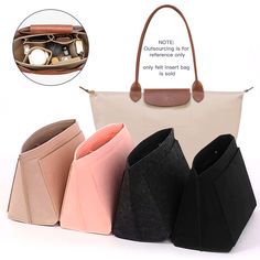 Make Up Organizer Felt Insert Bag for Women Handbag Travel Inner Purse Portable Cosmetic Bags Fit Longchamp Handbags, Purse Organizer, Make Up Organiser, Handbag Organization, Purse Organization, Linnet, Felt Bag, Makeup Pouch, Makeup Organization