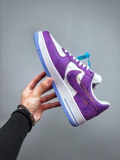 Available in a range of sizes to fit any style, this shoe is a must-have for any fan. Don’t miss out on the opportunity to add this shoe to your collection and experience the ultimate in style, comfort, and performance. Order now and step up your sneaker game! Sporty Purple Nike Air Force 1 For Streetwear, Purple Nike Air Force 1 Sporty Streetwear, Nike Air Force 1 Purple For Streetwear, Purple Breathable Sneakers For Streetwear, Purple Low-top Nike Air Force 1 For Sports, Purple Nike Air Force 1 Lace-up For Sports, Purple Custom Sneakers, Fade-resistant For Streetwear, Purple Nike Air Force 1 For Sports, Purple Nike Air Force 1 Sporty Sneakers