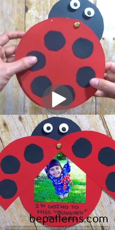 the ladybug craft is made with paper and glue