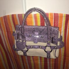 Painted Purple And Tan Spring Purple Satchel Shoulder Bag, Purple Spring Bag With Adjustable Strap, Purple Bags With Adjustable Strap For Spring, Women Purse, Coach Swagger Bag, Womens Purses, Bags Women, Top Handle Bag, Bag Lady