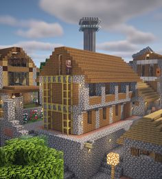 Minecraft Towns, Villager Minecraft, Canal House, Minecraft Ideas, Fantasy Art, Building