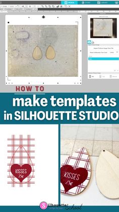 how to make templates in silhouette studio with photoshopped hearts and text overlay