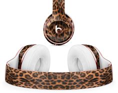 the brown and black leopard print skin for the beats by dre beatz headphones