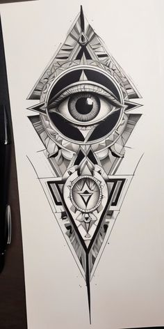 a drawing of an all seeing eye