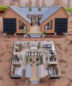 Affordable Homes, Modern House Floor Plans, Prefab Cabins, Tiny House Community, Building A Container Home, Small House Floor Plans, Architecture Model House, Model House Plan, Container Home