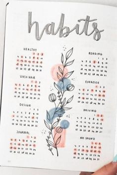 May Bullet Journal Habit Tracker, Habits Journal Ideas, Bullet Journal Monthly Tracker Ideas, Dot Journal Habit Tracker, Habit Trackers Ideas, Lettering Journal Ideas, Journaling Inspo Ideas, Habit Tracker Design, Boju Journal Ideas