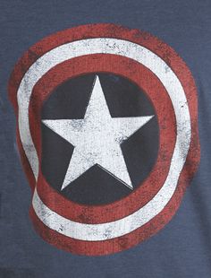 the captain's shield is painted on top of a blue t - shirt with white stars