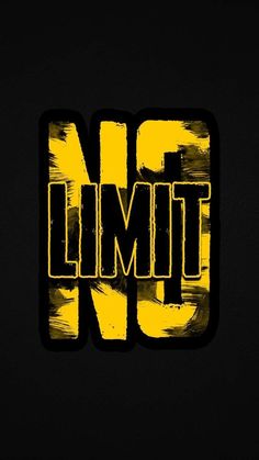 the word no limit painted in yellow and black