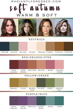 Cool Autumn Color Palette, Soft Autumn Color Palette Outfits, Radiantly Dressed, Deep Autumn Color Palette, Style Help