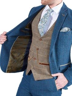 Blue Tailored Outerwear For Wedding, Tailored Blue Outerwear For Wedding, Fitted Tweed Suits For Wedding, Fitted Tweed Wedding Suit, Wedding Wool Tweed Jacket With Notch Lapel, Wool Tweed Jacket With Notch Lapel For Wedding, Bespoke Wool Blazer For Wedding, Fitted Tweed Notch Lapel Jacket For Groom, Fitted Tweed Jacket With Notch Lapel For Groom