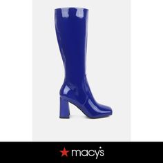 in stock Blue High Heeled Boots With Reinforced Heel, Blue High Heel Boots With Reinforced Heel, Trendy Blue High Heeled Boots, Trendy Blue Boots For Party, Blue Boots For Fall Party, Blue Party Boots For Fall, Blue Leather Heels For Winter, Blue Heeled Boots For Winter Party, Trendy Blue Winter Boots