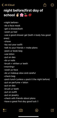 Back To School Routines High School, Freshman Year School Supplies List, How To Prepare For School The Night Before, How To Prep For Back To School, School Hygiene Essentials, High At School, Freshman Essentials High School, Back To School Stuff Highschool, Prepare For School Checklist