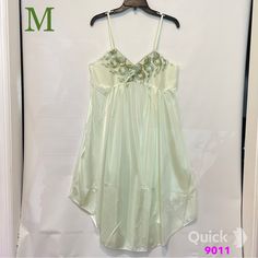 Nwt Light Green Sleeveless Dolly Nightgown Color - Light Green Brand - Latin Fashion Satin Body Sleeveless Made By Light Weight Polyester Machine Wash Cold 100% Polyester 100% Brand New With Tag 9011 All Prices Are Firm. However, I Can Do A Bundle To Save You Shipping. If You Want To Bundle The Items, Please Contact Me Before You Purchase. Tag: Nightgown Lingerie Sleep Dress V-neck Slip For Summer Nights, White Summer Cami Nightgown, Summer Night V-neck Slip, Spring Wedding Night Sleepwear Camisole, Spring Wedding Night Camisole Sleepwear, Green Summer Sleepwear For Wedding Night, Sleeveless Summer Wedding Slip, V-neck Summer Chemise For Wedding Night, Summer Wedding Night Sleeveless Chemise