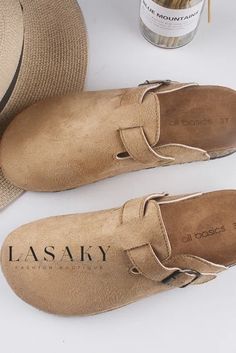 Lasaky - Premium Stylish Half Slip-On Outdoor Sandals: Fashionable Casual Flat Home Slippers Home Slippers, Outdoor Sandals, Half Slip, Color Lines, Casual Flats, Injection Moulding, House Slippers, Pvc Material, Slip On Sandal