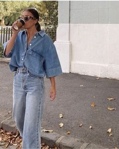 Blue Denim Button Up Shirt Outfit, Park Birthday Party Outfit Women, Jeans Button Up Shirt Outfit, San Antonio Outfits, Millennial Mom Outfits, Jean Tops For Women, Denim Long Sleeve Shirt Outfit, Long Jeans Outfit, Denim Button Up Outfit