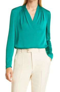 KOBI HALPERIN Nellie Stretch Silk Blouse | Nordstrom True Spring, Kobi Halperin, Georgette Tops, Blouse Style, Elegant Drapes, Blouse Nordstrom, Silk Blouse, Fern, Clothing Items